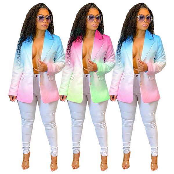 gradient womens designer blazers fashion single breasted lapel neck womens suits casual womens clothing with pocket, White;black
gradient womens designer blazers fashion single breasted lapel neck womens suits casual womens clothing with pocket, White;black