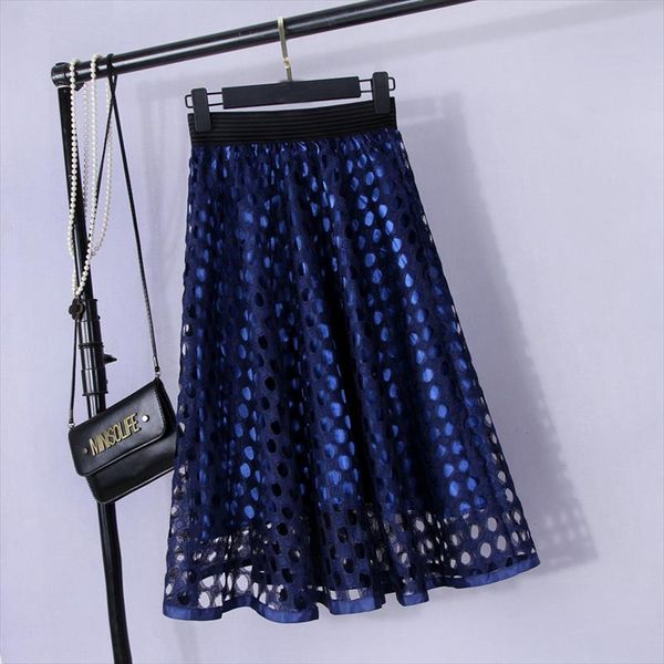 hollow out korea high waist women mesh skirt lace stiching midi party tutu skirts chic long a line tulle skirt femme, Black
hollow out korea high waist women mesh skirt lace stiching midi party tutu skirts chic long a line tulle skirt femme, Black