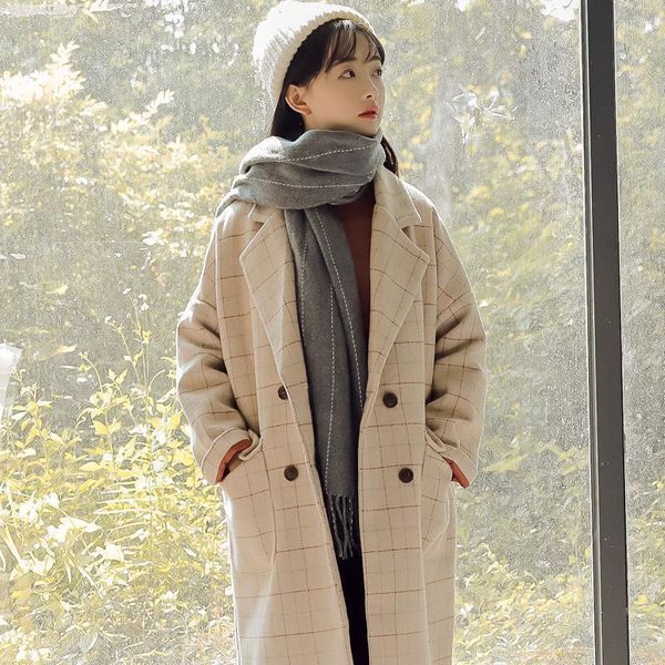 and 2021 female outerwear tweed autumn/winter new feminine wear medium plaid wool coat c5rj, Black;brown
and 2021 female outerwear tweed autumn/winter new feminine wear medium plaid wool coat c5rj, Black;brown