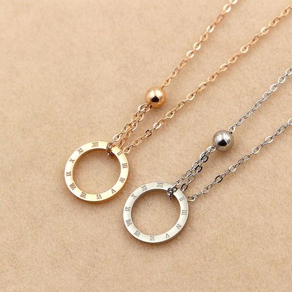 pendant necklaces fashion rose gold for women roman numeral stainless steel circle ball female link chain necklace, Silver
pendant necklaces fashion rose gold for women roman numeral stainless steel circle ball female link chain necklace, Silver