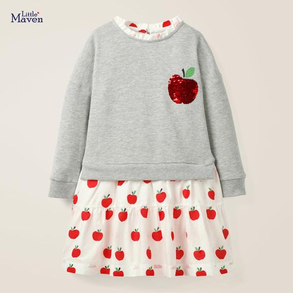 girl's dresses little maven spring autumn children gray patchwork apple sequined girls 1-6yrs full-sleeved cotton knitted casual, Red;yellow
girl's dresses little maven spring autumn children gray patchwork apple sequined girls 1-6yrs full-sleeved cotton knitted casual, Red;yellow