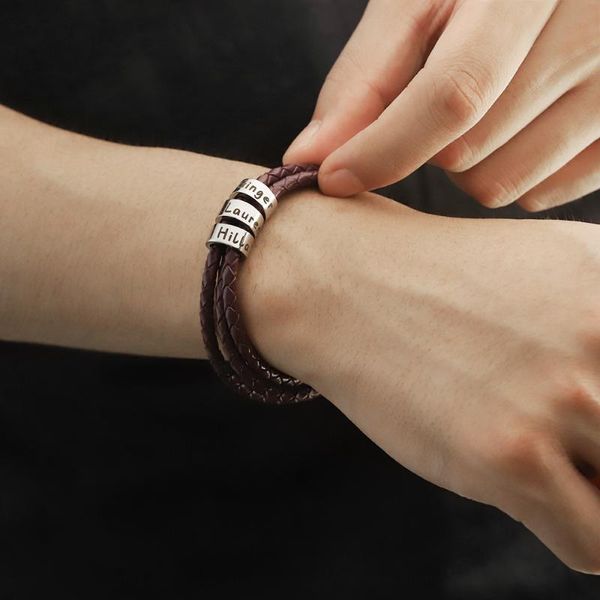 custom family names beads leather bracelet men multilayer stainless steel personalized wrap bracelets for women, Golden;silver
custom family names beads leather bracelet men multilayer stainless steel personalized wrap bracelets for women, Golden;silver