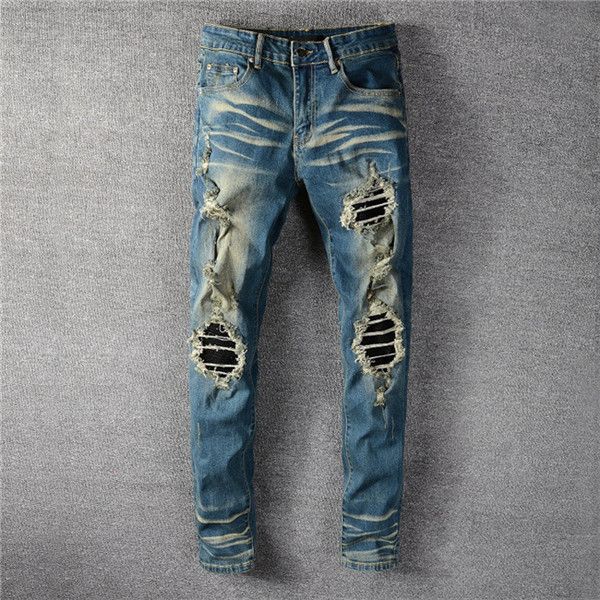 new mens jeans distressed motorcycle biker jeans rock skinny slim ripped hole letter printing denim pants jeans, Blue
new mens jeans distressed motorcycle biker jeans rock skinny slim ripped hole letter printing denim pants jeans, Blue