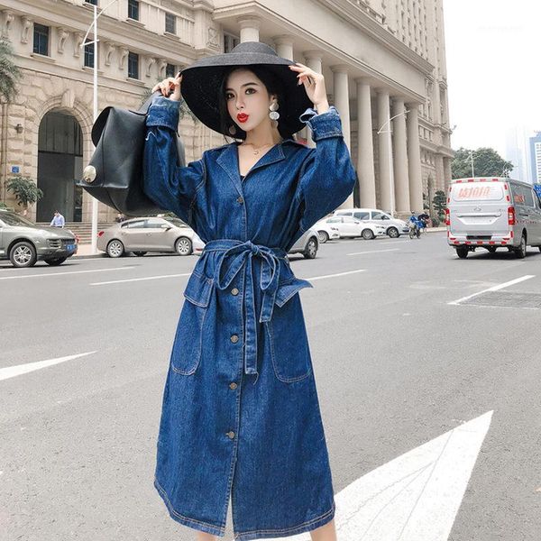 spring autumn jeans long coat ladies casual korean lapel loose denim trench coats windbreaker for women denim jacket outwear1, Tan;black
spring autumn jeans long coat ladies casual korean lapel loose denim trench coats windbreaker for women denim jacket outwear1, Tan;black