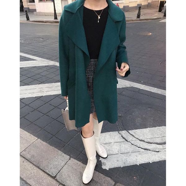 sze stu woolen cloth coat female autumn/winter 2021 new high-end double fluffy coat long in south korea, Black
sze stu woolen cloth coat female autumn/winter 2021 new high-end double fluffy coat long in south korea, Black