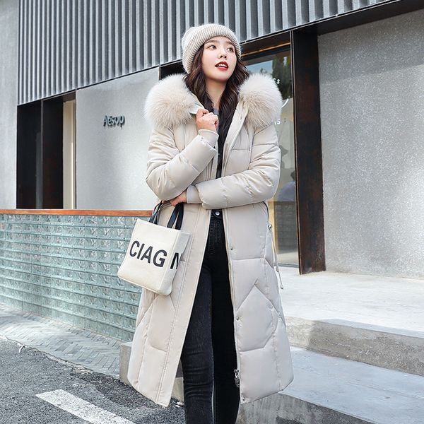 2020 korean version thickened winter long down cotton padded jacket for women, Black
2020 korean version thickened winter long down cotton padded jacket for women, Black