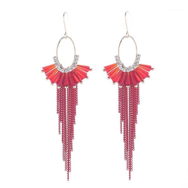 long earrings for women new korean fashion metal chain tassel dangle earring dress ear jewelry red blue green pink crystal gift1, Silver
long earrings for women new korean fashion metal chain tassel dangle earring dress ear jewelry red blue green pink crystal gift1, Silver