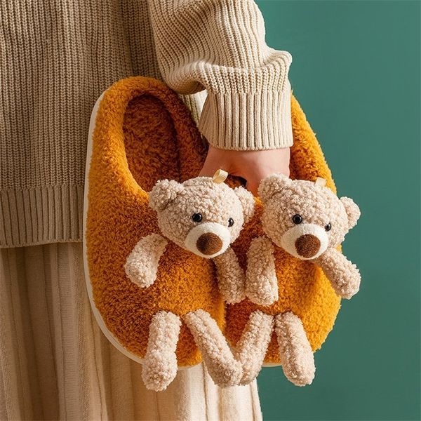 women plush slippers winter warm cartoon bear soft thick soled shoes men couples home indoor bedroom slip on ladies fur slides 201215, Black
women plush slippers winter warm cartoon bear soft thick soled shoes men couples home indoor bedroom slip on ladies fur slides 201215, Black