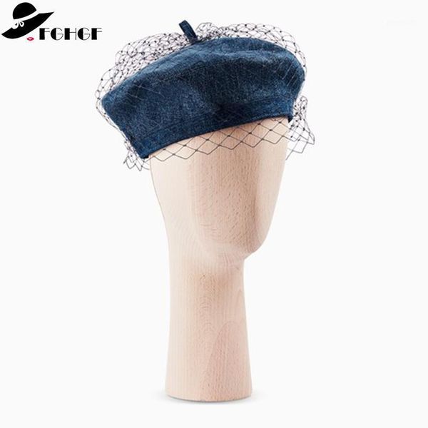 berets 2021 trendy women birdcage veils french beret winter denim hat cap lady gatsby style caps blue black adjustable1, Blue;gray
berets 2021 trendy women birdcage veils french beret winter denim hat cap lady gatsby style caps blue black adjustable1, Blue;gray