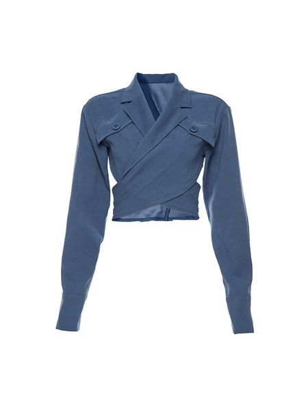 2021 new star show thin blue short suit coats and jackets special design front cross back fashion women's clothes qapo, Black;brown
2021 new star show thin blue short suit coats and jackets special design front cross back fashion women's clothes qapo, Black;brown
