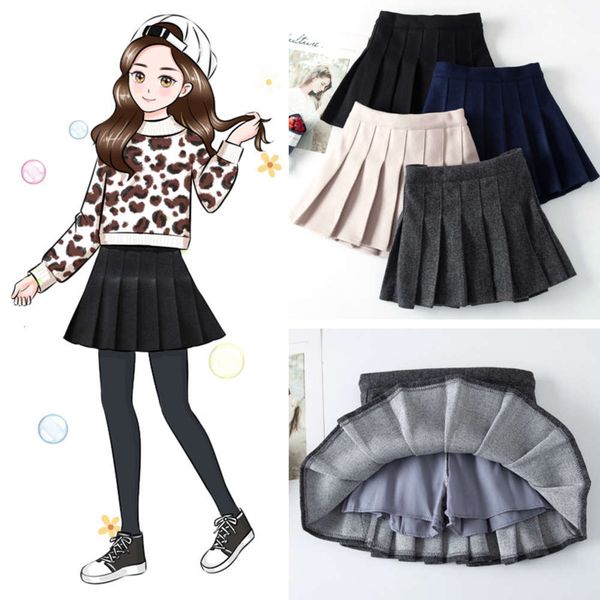 girls' autumn and winter tweed plaid 2020 children's college sle pleated skirt, Blue 
girls' autumn and winter tweed plaid 2020 children's college sle pleated skirt, Blue