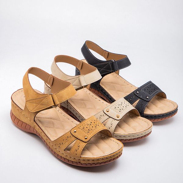summer womens retro sandals wedge hook&loop ladies flats sewing platform female open toe casual sandals plus size woman shoes, Black
summer womens retro sandals wedge hook&loop ladies flats sewing platform female open toe casual sandals plus size woman shoes, Black