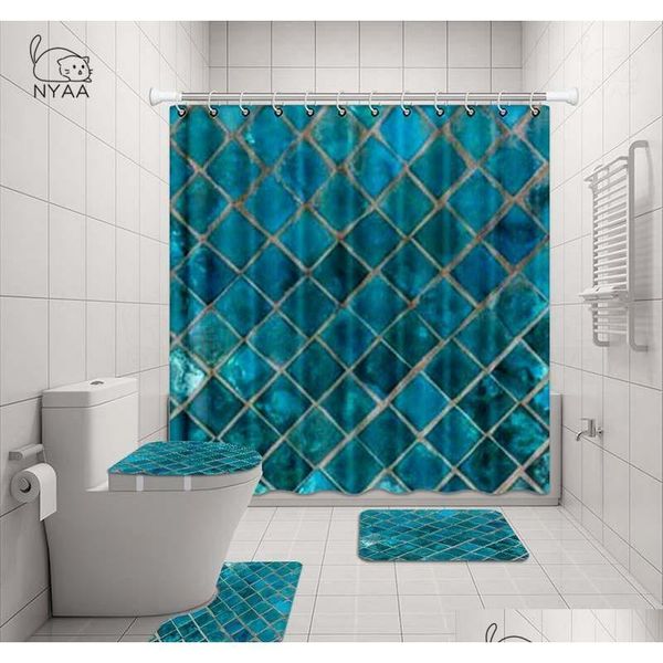 nyaa 4 pcs mosaic decoration shower curtain pedestal rug lid toilet cover mat bath mat set for bat qyltdm garden2010
nyaa 4 pcs mosaic decoration shower curtain pedestal rug lid toilet cover mat bath mat set for bat qyltdm garden2010