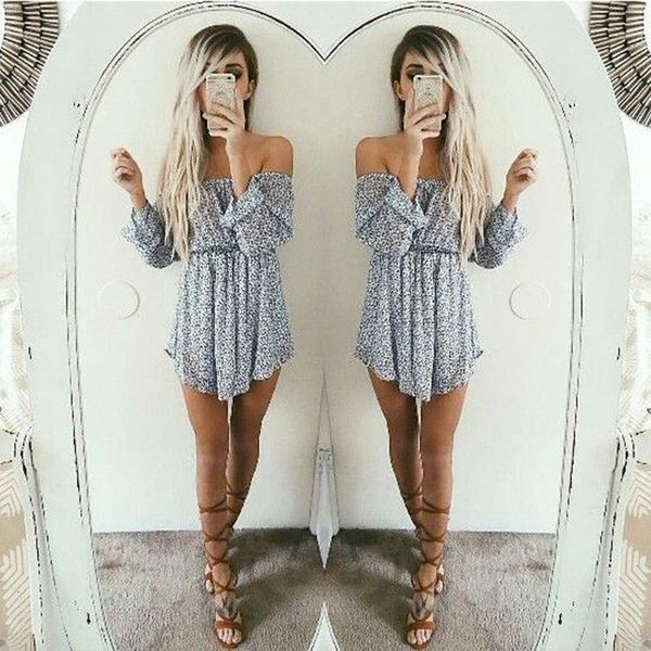 women summer boho short mini dress evening party beach dresses ladies womens casual off shoulder sundress clothing, Black;gray 
women summer boho short mini dress evening party beach dresses ladies womens casual off shoulder sundress clothing, Black;gray