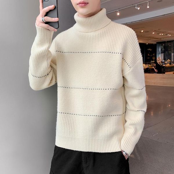 korean style man sweaters casual loose winter pullover turtleneck knitted man sweaters pull hiver men's clothing db60my, White;black
korean style man sweaters casual loose winter pullover turtleneck knitted man sweaters pull hiver men's clothing db60my, White;black