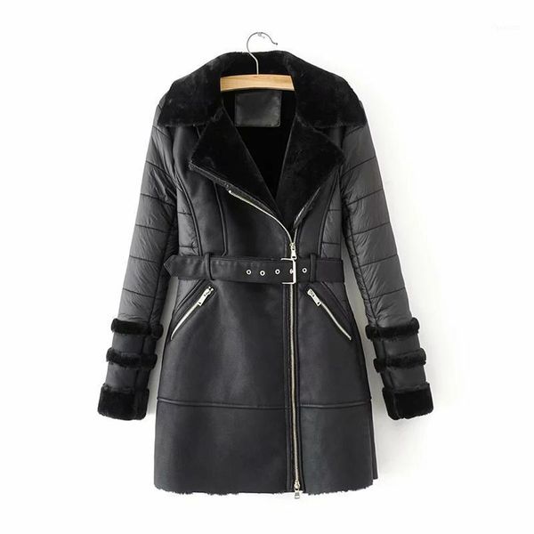 2020 the new winter ladies lapel casual coats zip leather belt waist and warm jacket1, Black
2020 the new winter ladies lapel casual coats zip leather belt waist and warm jacket1, Black
