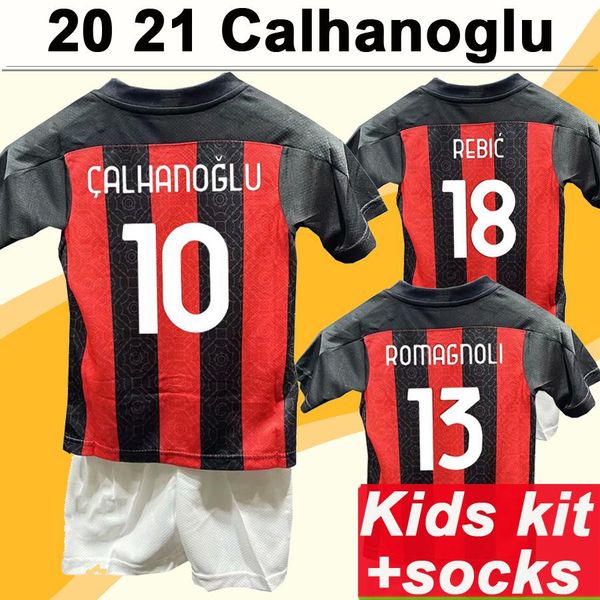 20 21 calhanoglu ibrahimovic kids kit soccer jerseys theo paqueta rebic home away football shirt new romagnoli short sleeve child uniforms, Black;yellow
20 21 calhanoglu ibrahimovic kids kit soccer jerseys theo paqueta rebic home away football shirt new romagnoli short sleeve child uniforms, Black;yellow