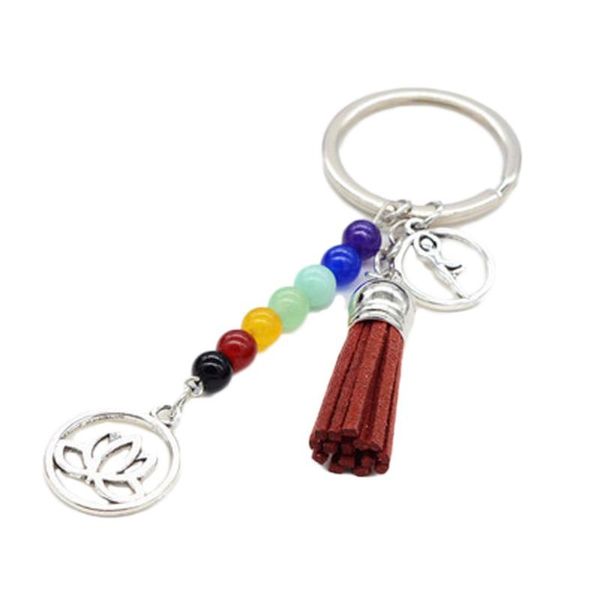 keychains seven chakra yoga energy fitness keyring keychain lotus tassel pendant gift, Silver
keychains seven chakra yoga energy fitness keyring keychain lotus tassel pendant gift, Silver