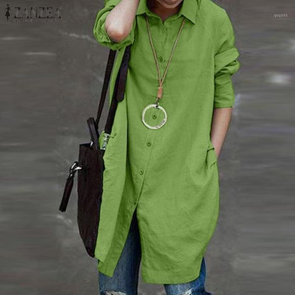 zanzea 2020 solid shirts women's irregular blouse stylish casual long sleeve blusas female button pleated tunic oversized 1, White
zanzea 2020 solid shirts women's irregular blouse stylish casual long sleeve blusas female button pleated tunic oversized 1, White