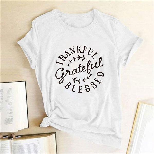 thankful gratefue blessed printed t shirt women short sleeve harajuku tee shirt femme thanksgiving holiday gift for girls boys, White
thankful gratefue blessed printed t shirt women short sleeve harajuku tee shirt femme thanksgiving holiday gift for girls boys, White