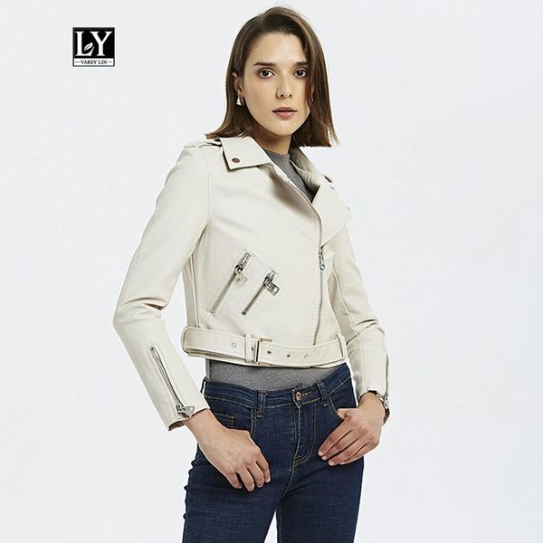 ly varey lin 2020 new autumn faux soft pu leather jacket women motorcycle zipper slim biker short jacket outerwear with belt, Black
ly varey lin 2020 new autumn faux soft pu leather jacket women motorcycle zipper slim biker short jacket outerwear with belt, Black