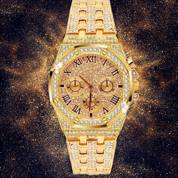 luxury european american fashion highhend three eye gold mens watch personality waterproof steel belt diamond rhinestone men watchs fashion, Slivery;brown
luxury european american fashion highhend three eye gold mens watch personality waterproof steel belt diamond rhinestone men watchs fashion, Slivery;brown