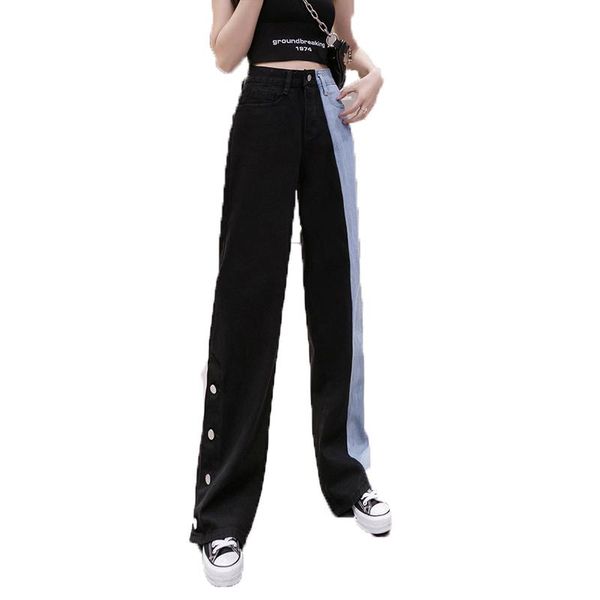 women new fashion pockets patchwork high waist jeans streetwear straight jean blue female cotton cargo pants
women new fashion pockets patchwork high waist jeans streetwear straight jean blue female cotton cargo pants