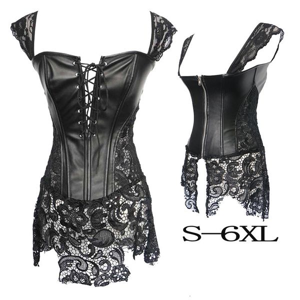 small style court imitation leather hollow lace corset, White;black
small style court imitation leather hollow lace corset, White;black