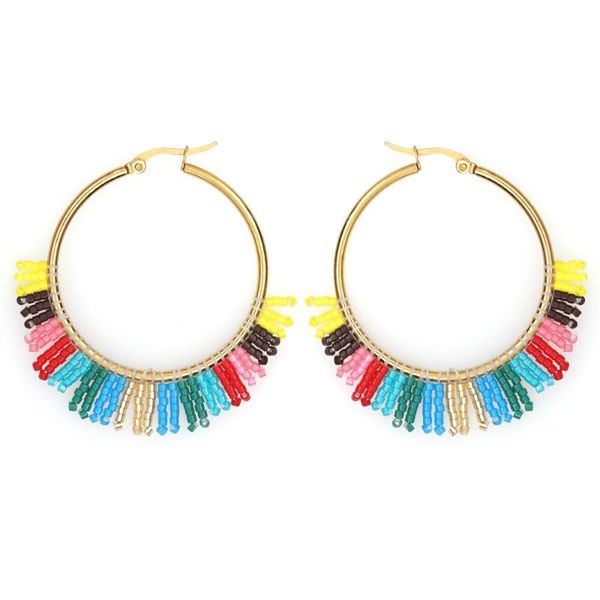 hoop & huggie earrings bohemian rainbow earring for women jewelry gift 2021 miyuki jewellery colorful beadwork steel ear ring, Golden;silver
hoop & huggie earrings bohemian rainbow earring for women jewelry gift 2021 miyuki jewellery colorful beadwork steel ear ring, Golden;silver