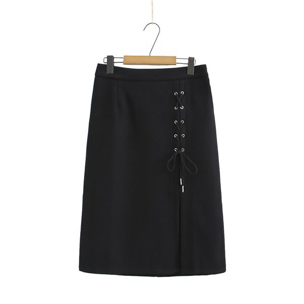 size xl-4xl plus women's elastic waistline solid midi workwear skirts with tie xn4s, Black
size xl-4xl plus women's elastic waistline solid midi workwear skirts with tie xn4s, Black