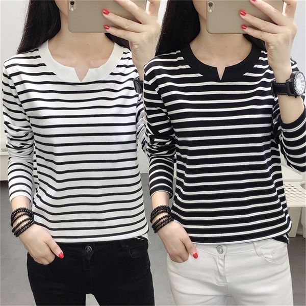 oversized autumn women's t-shirt 2020 korean new stripe v neck plus size 4xl 5xl casual female long sleeve cotton shirt lj200815, White
oversized autumn women's t-shirt 2020 korean new stripe v neck plus size 4xl 5xl casual female long sleeve cotton shirt lj200815, White