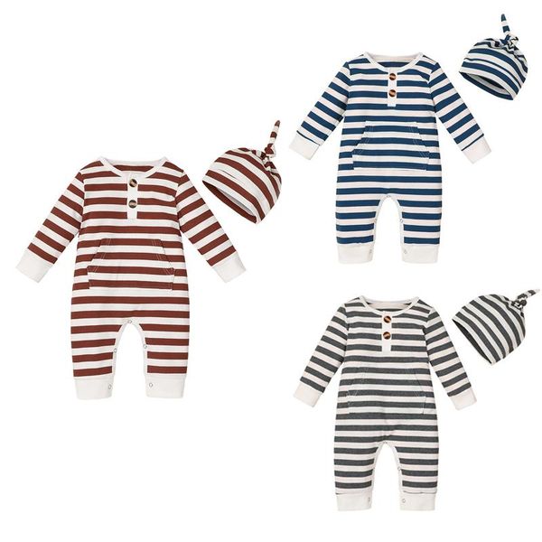 jumpsuits 2021 0-24m born baby boy girl fall romper+hat 2pcs striped print button pocket long sleeve jumpsuit one piece outfit, Blue
jumpsuits 2021 0-24m born baby boy girl fall romper+hat 2pcs striped print button pocket long sleeve jumpsuit one piece outfit, Blue