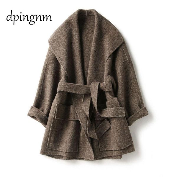 fashion women's woolen coat herringbone woolen coat women's loose large warm, Black
fashion women's woolen coat herringbone woolen coat women's loose large warm, Black