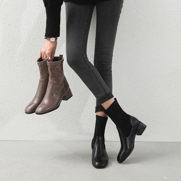 boots yqbtdl autumn spring chunky heels sock women patchwork suede slip on ankle woman black khaki square toe ladies shoes1
boots yqbtdl autumn spring chunky heels sock women patchwork suede slip on ankle woman black khaki square toe ladies shoes1