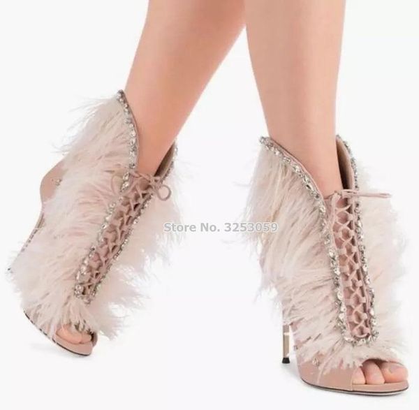 almudena women sweet bling bling crystal feather ankle boots stiletto heels pink red open toe beaded embellished wedding shoes, Black
almudena women sweet bling bling crystal feather ankle boots stiletto heels pink red open toe beaded embellished wedding shoes, Black