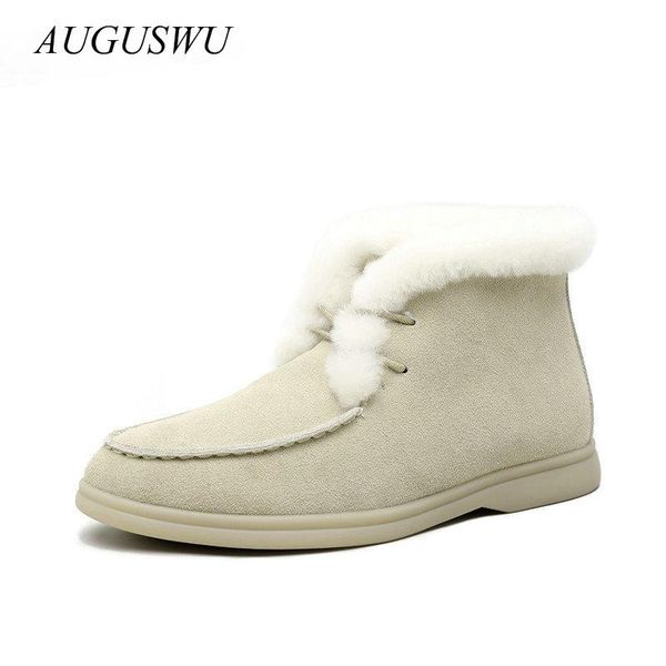 women snow boots natural fur genuine leather ankle boots winter comfortable flat wool women shoes, Black
women snow boots natural fur genuine leather ankle boots winter comfortable flat wool women shoes, Black