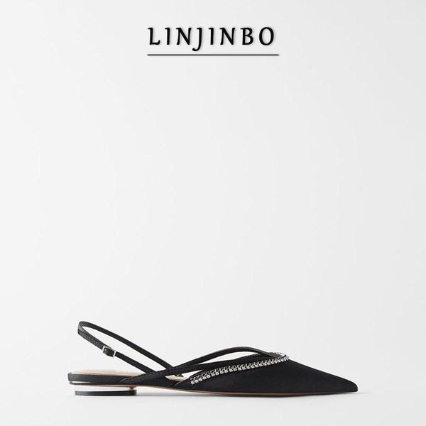 sandals black pointed toe flat women rhinestones decoration mules shoes slingback shoes1
sandals black pointed toe flat women rhinestones decoration mules shoes slingback shoes1