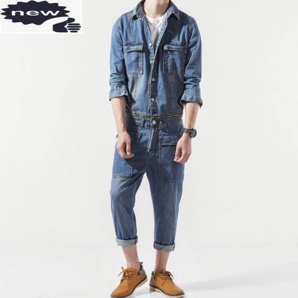 men's jeans japan style vintage casual denim overalls men spring autumn slim jean jacket and pants 2 piece set detachable harajuku jump, Blue
men's jeans japan style vintage casual denim overalls men spring autumn slim jean jacket and pants 2 piece set detachable harajuku jump, Blue