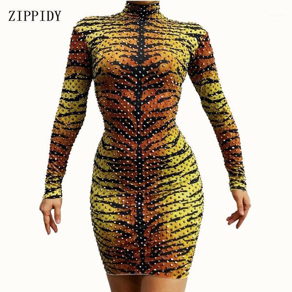 tiger pattern printed dress rhinestones stretch mini dress singer women's birthday celebrate1, Black;gray
tiger pattern printed dress rhinestones stretch mini dress singer women's birthday celebrate1, Black;gray
