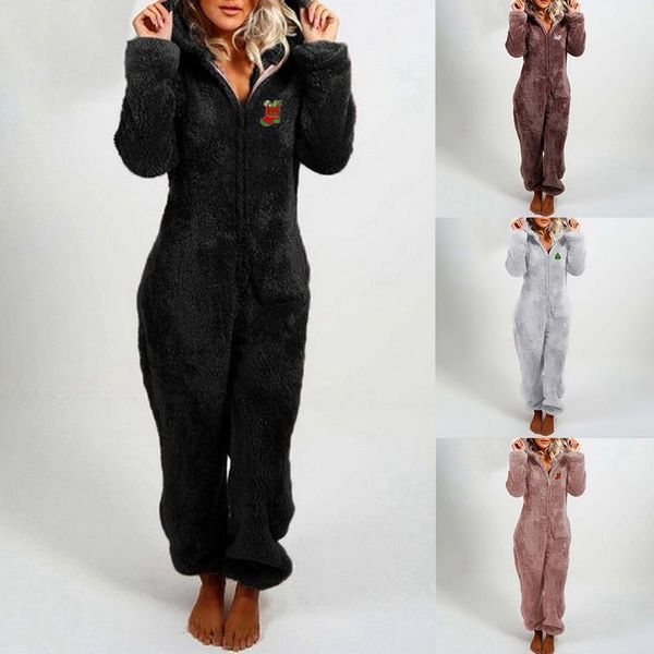 christmas autumn and winter women's clothing plus velvet thick plush jumpsuit hooded pajamas christmas clothes, Gray
christmas autumn and winter women's clothing plus velvet thick plush jumpsuit hooded pajamas christmas clothes, Gray