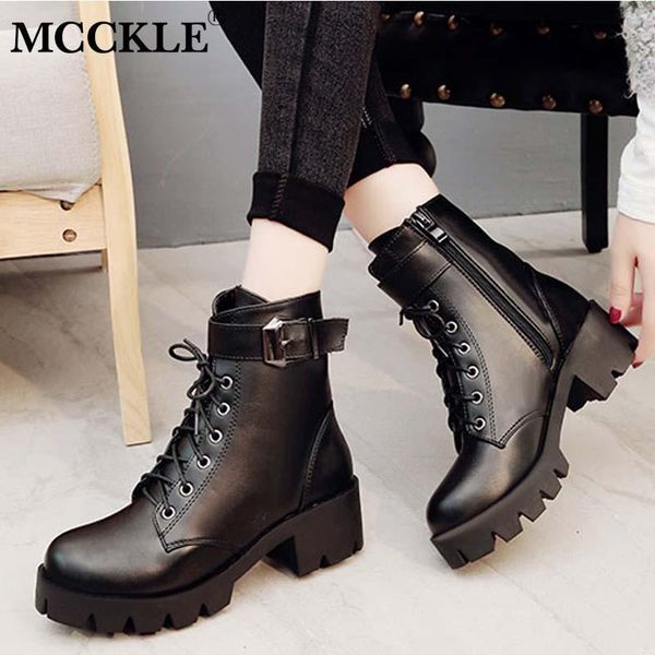 women ankle short boots ladies shoes autumn fashion pu leather buckle strap non slip platform motorcycle shoe new female, Black
women ankle short boots ladies shoes autumn fashion pu leather buckle strap non slip platform motorcycle shoe new female, Black