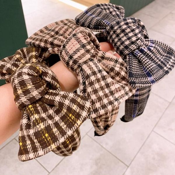 dongmen south korea women tailor-made style hair accessories retro bow cross knot hairband classics wide-edge grid print hair hoop, Silver
dongmen south korea women tailor-made style hair accessories retro bow cross knot hairband classics wide-edge grid print hair hoop, Silver