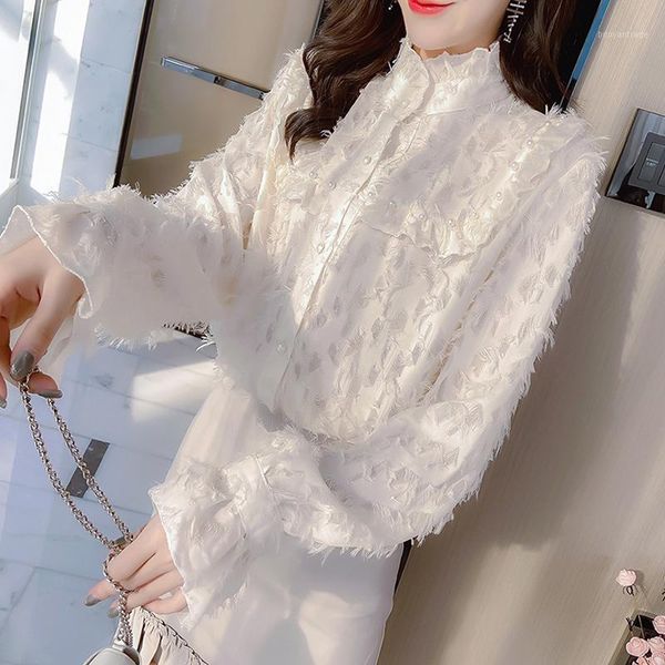 women's blouses & shirts lady tassel beading stitching women blouse korean 2021 fashion elegant female long sleeve casual shirt1, White
women's blouses & shirts lady tassel beading stitching women blouse korean 2021 fashion elegant female long sleeve casual shirt1, White