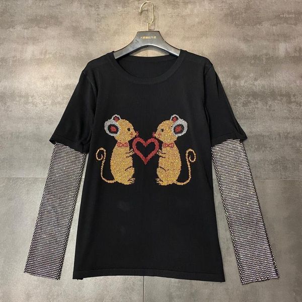 celebrity 2020 spring new cute mouse drilled rhinestone thin jumper sweaters women fashion diamond sleeve knitted shirt 1, White;black
celebrity 2020 spring new cute mouse drilled rhinestone thin jumper sweaters women fashion diamond sleeve knitted shirt 1, White;black