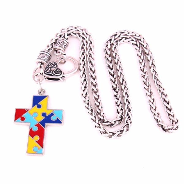 pendant necklaces autism hope jewelry cross puzzle piece religious with wheat link chain necklace awareness drop, Silver
pendant necklaces autism hope jewelry cross puzzle piece religious with wheat link chain necklace awareness drop, Silver