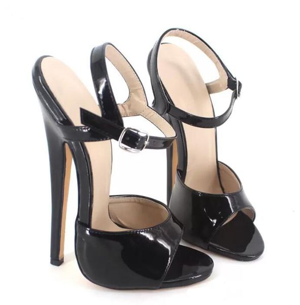 summer heels women sandals shiny patent leather metal heels ankle straps open toe ultra custom high heel new sandal, Black
summer heels women sandals shiny patent leather metal heels ankle straps open toe ultra custom high heel new sandal, Black