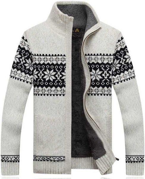men's sweaters winter cardigan 2021 casual warm plus velvet zipper knitted stand collar, White;black
men's sweaters winter cardigan 2021 casual warm plus velvet zipper knitted stand collar, White;black