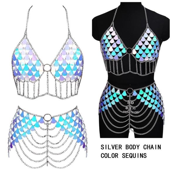 colourful sequins set body chain bra metal skirt gypsy style tassel harness women dance cosplay wear plus size waist t200508, Silver
colourful sequins set body chain bra metal skirt gypsy style tassel harness women dance cosplay wear plus size waist t200508, Silver