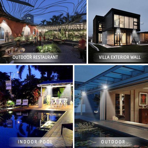 100 leds солнечный свет открытый солнечной энергии ip65 водонепроницаемый пир датчик движения уличный свет для сада домашнее украшение кпт j