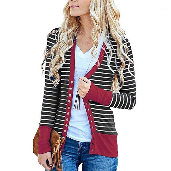 striped patchwork sweater women cardigan spring 2019 v neck buttons outerwear fashion elegant knit coat open stitch sweater1, White
striped patchwork sweater women cardigan spring 2019 v neck buttons outerwear fashion elegant knit coat open stitch sweater1, White